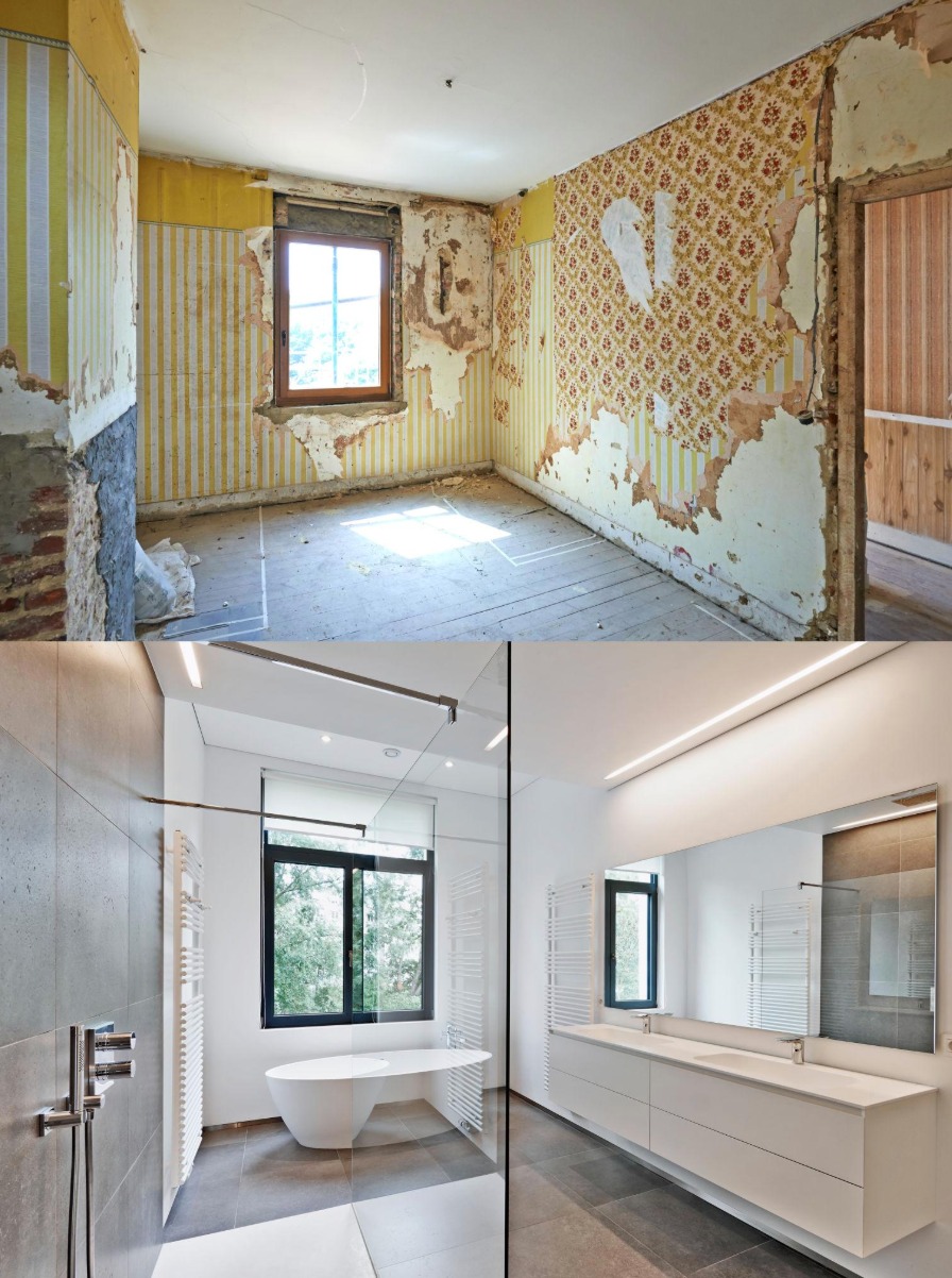Salle de bain avant/après rénovation par FDX Rénovation